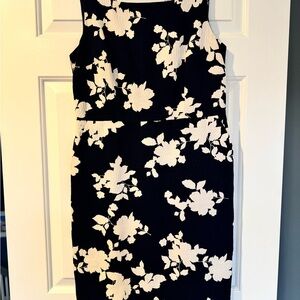 Talbots Navy and White Floral Midi Dress (6)